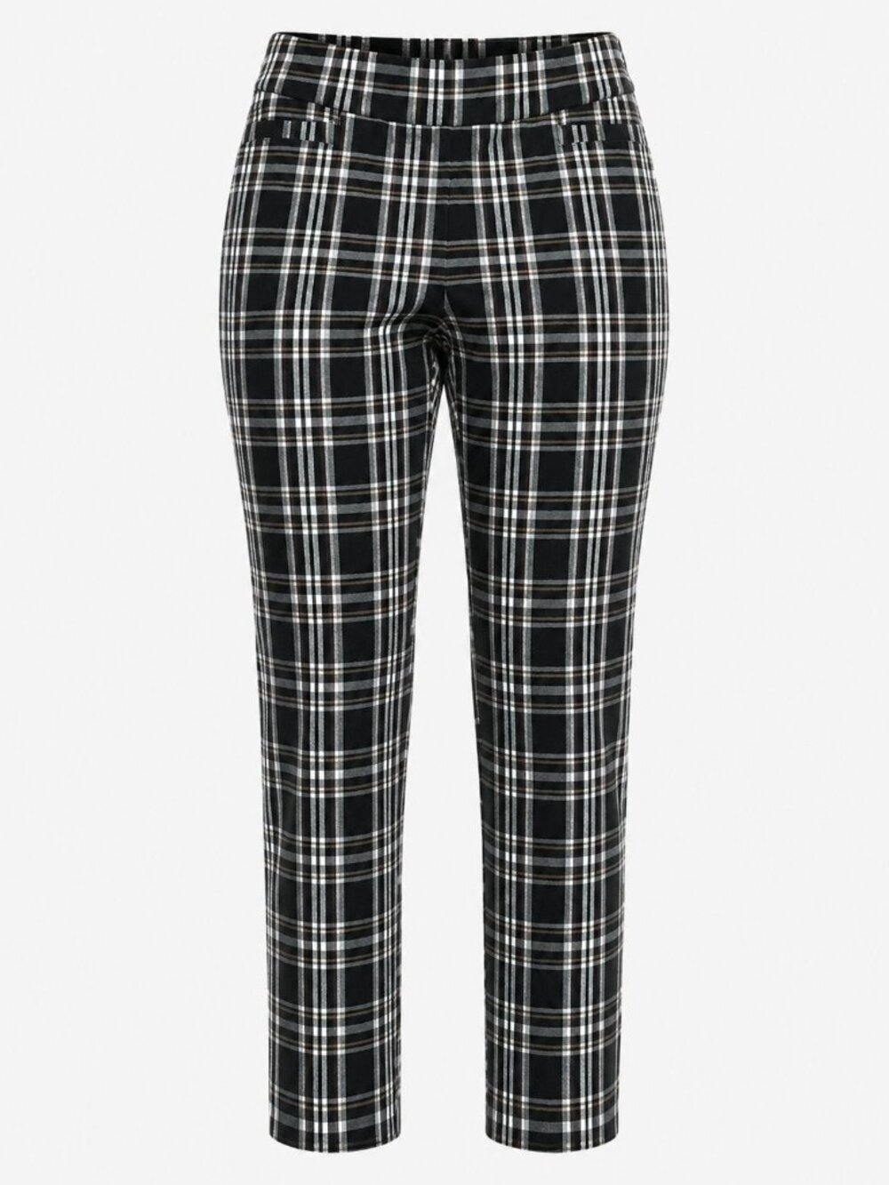 Zac And Rachel Size 8 Black White Plaid Slim Straight Pants Classic Preppy Style
